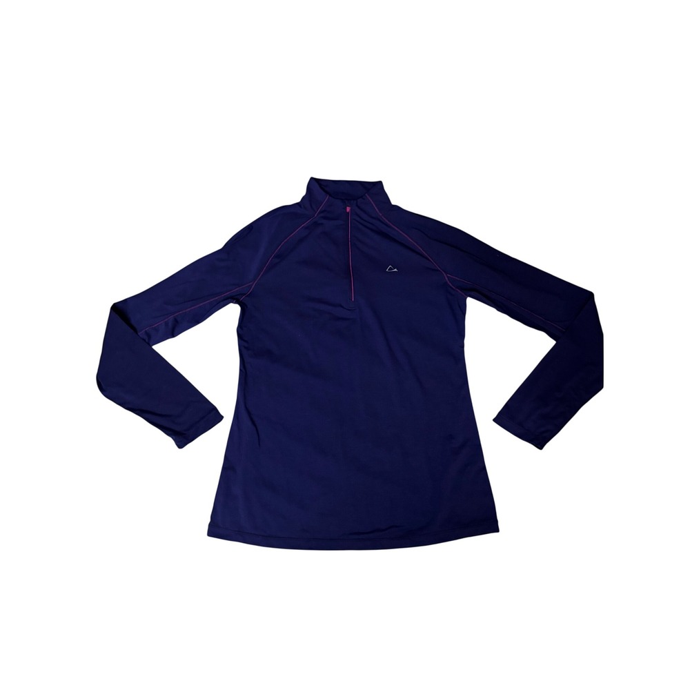 Paradox Merino Blend 1/4 Zip Pullover Top Purple Medium 829312